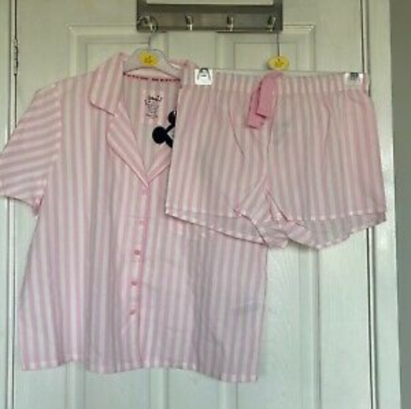 Mickey Mouse Bubblegum Stripped Fancy Pajama Set - Picture 10 of 11